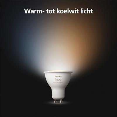 Philips HUE Lichtbron GU10 400 Lumen White Ambiance Philips HUE Lichtbron GU10 400 Lumen White Ambiance