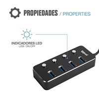 Hub USB iggual IGG318485 - thumbnail