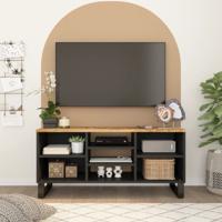 Tv-meubel 100x33x46 cm massief mangohout en bewerkt hout - thumbnail