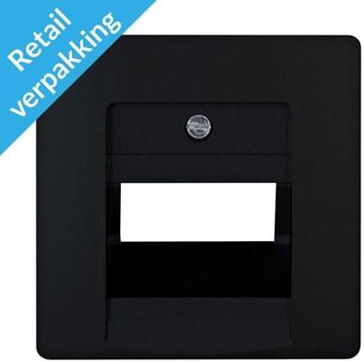 Enzo Kopp paris mat zwart afdekplaat utp dubbel - 4625260