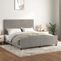 Bedframe zonder matras 160x200 cm fluweel lichtgrijs - thumbnail