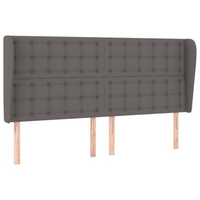 Hoofdbord met randen 163x23x118/128 cm kunstleer grijs