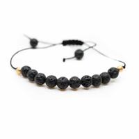 Edelsteen Armband Lavasteen Verstelbaar - thumbnail