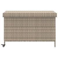 Tuinbox met wielen 110x55x73 cm poly rattan lichtgrijs - thumbnail