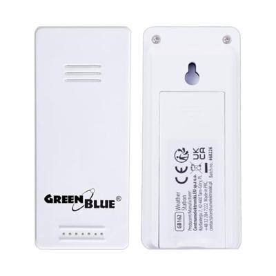 GreenBlue draadloze weerstation, temperatuur IN/OUT, klok, keuze uit °C / °F, bereik tot 60 m, GB162