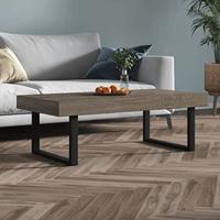 Salontafel 120x60x40 cm MDF en ijzer grijs en zwart - thumbnail