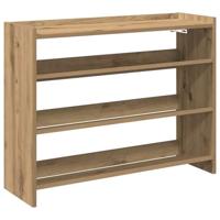 Schoenenrek 80x25x62 cm bewerkt hout artisanaal eikenkleur - thumbnail