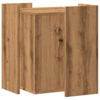 VidaXL Kattenbakkast 42x42x51 cm bewerkt hout artisanaal eikenkleurig - thumbnail