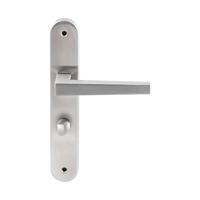 Hardbrass Deurkruk Seoul op ovaal langschild WC63/8mm - RVS - thumbnail