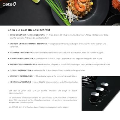Gaskookplaat Cata CCI 6031 BK 60 cm