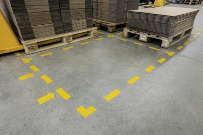 Durable Markering opstellingsplaats | vorm L | zelfklevend signaalgeel | 20 stuks - 170204 170204