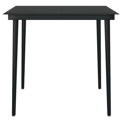 5-delige Tuinset poly rattan glas bruin