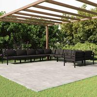 10-delige Loungeset met kussens aluminium antracietkleurig - thumbnail