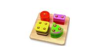 Pintoy houten tel en vormenpuzzel - thumbnail