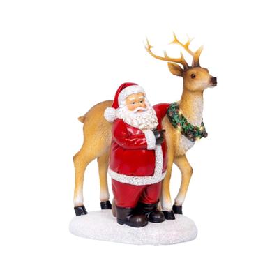 Kerstscene kerstman LED 12x19x26cm