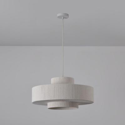 Hanglamp Scandes bianco - E27-fitting - IP20 voor binnen - Wit - Gevlochten katoenen koordjes - Drielaags