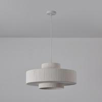 Hanglamp Scandes bianco - E27-fitting - IP20 voor binnen - Wit - Gevlochten katoenen koordjes - Drielaags - thumbnail