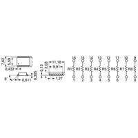 Bourns 4816P-1-102LF Weerstandsnetwerk 1 kΩ SMD SOIC-16 0.16 W 1 stuk(s) - thumbnail