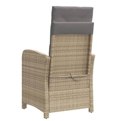 Tuinstoelen 2 st verstelbaar voetensteun poly rattan beige mix - thumbnail