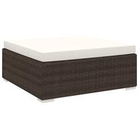Voetensteun 1 st met kussen poly rattan bruin - thumbnail