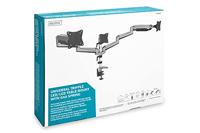 Digitus DA-90363 Monitor-tafelbeugel 3-voudig 38,1 cm (15) - 68,6 cm (27) Zwart, Zilver Draaibaar, In hoogte verstelbaar, Kantelbaar, Zwenkbaar, Roteerbaar - thumbnail