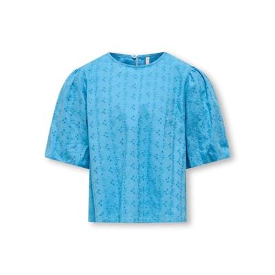 Kids ONLY zomer top S/S meisjes - embroidery - blauw - Kogmargot