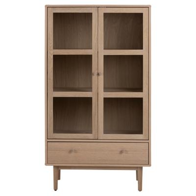 Bendt Vitrinekast 'Ove' Eiken Whitewash, 145 x 80cm