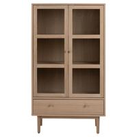 Bendt Vitrinekast 'Ove' Eiken Whitewash, 145 x 80cm - thumbnail