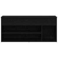 Schoenenbank 102x30,5x45 cm spaanplaat zwart eikenkleurig - thumbnail