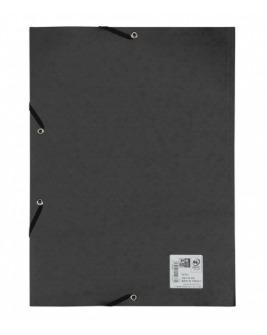 Elastomap oxford top file a4 3 kleppen 390gr zwart
