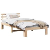 Bedframe met hoofdeinde Naturel 90 x 200 cm Massief grenenhout - thumbnail