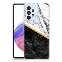 Samsung Galaxy A53 5G | TPU | Siliconen hoesje | Marmer Wit Zwart - Origineel Cadeau Man - thumbnail