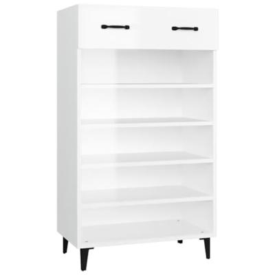 VidaXL Schoenenkast 60x35x105 cm bewerkt hout hoogglans wit
