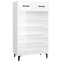 VidaXL Schoenenkast 60x35x105 cm bewerkt hout hoogglans wit - thumbnail