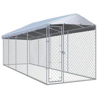 Hondenkennel voor buiten met dak 760x190x225 m - thumbnail
