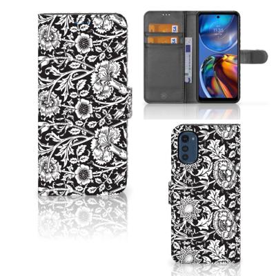 Motorola Moto E32 | Moto E32s Hoesje Black Flowers Motorola Moto E32 | Moto E32s Hoesje Black Flowers