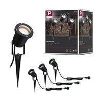 Paulmann 98897 LED-tuinspot Set van 3 stuks LED GU10 10.5 W Zwart - thumbnail