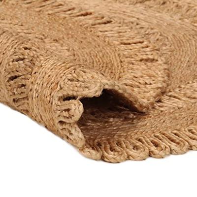 VidaXL Tapijt rond 150 cm gevlochten jute