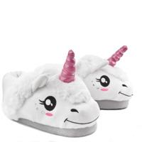 Dieren Eenhoorn Pantoffels/sloffen Voor Meisjes Wit Maat 34/36 - thumbnail