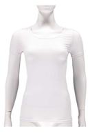 2-pack dames T-shirts bamboe - Zachte ondershirts korte mouw - Diepe Ronde hals - S - Wit - thumbnail