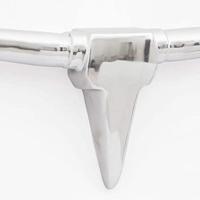 Stierenkop voor aan de muur aluminium 72 cm zilverkleurig - thumbnail