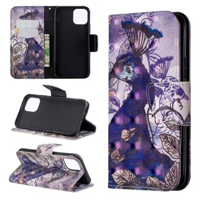 3D gekleurde tekening patroon horizontale Flip lederen case voor de iPhone XI 2019 met houder & card slots & portemonnee (Pauw) 3D gekleurde tekening patroon horizontale Flip lederen case voor de iPhone XI 2019 met houder & card slots & portemonnee (Pauw)