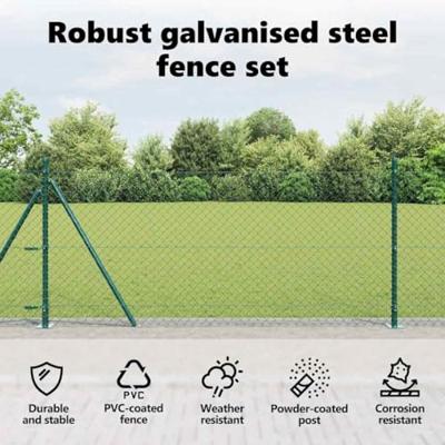 VidaXL Afrasteringspaal groen 10 x 1 m (40 x 40 mm gaas) staal en pvc