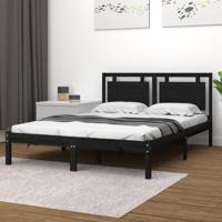 Bedframe massief hout zwart 200x200 cm - thumbnail