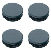 Inslagdop/meubeldop zwart rond Ø 5 cm en hoogte 0,4 cm van kunststof - 4 stuks - thumbnail