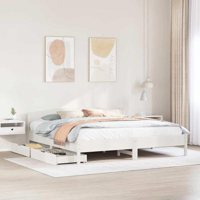 Bedframe zonder matras massief grenenhout wit 180x200 cm Bedframe zonder matras massief grenenhout wit 180x200 cm