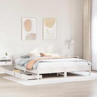 Bedframe zonder matras massief grenenhout wit 180x200 cm - thumbnail
