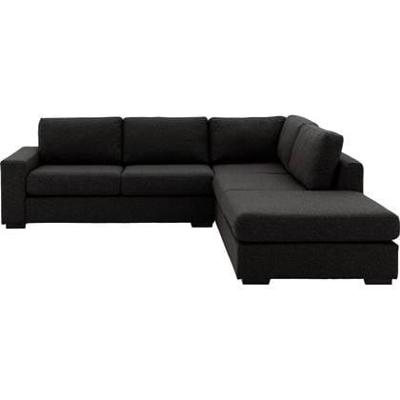 Goossens Hoekbank Lucca Met Ligelement grijs, stof, 2,5-zits, stijlvol landelijk met ligelement rechts