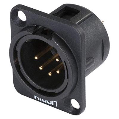 Hicon HI-X5DM-G XLR-connector Flensstekker, contacten recht Aantal polen: 5 Zwart 1 stuk(s)