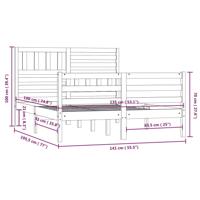 Bedframe massief hout wit 140x190 cm - thumbnail